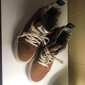 Vans high top tan/brown suede